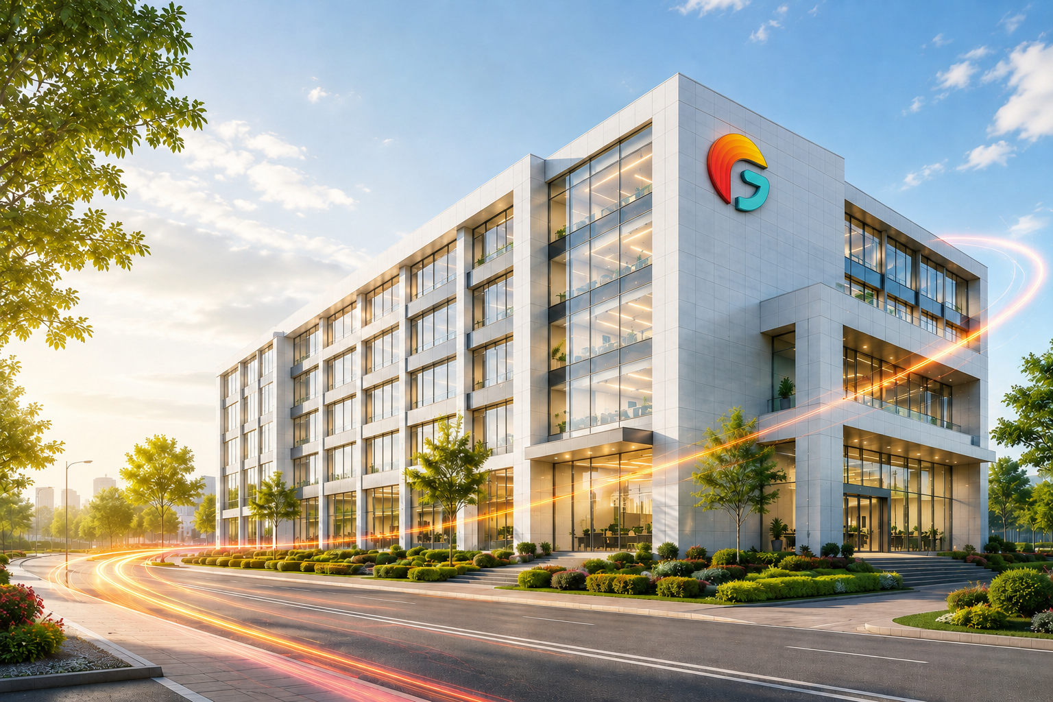 Flareon Global headquarters at dusk